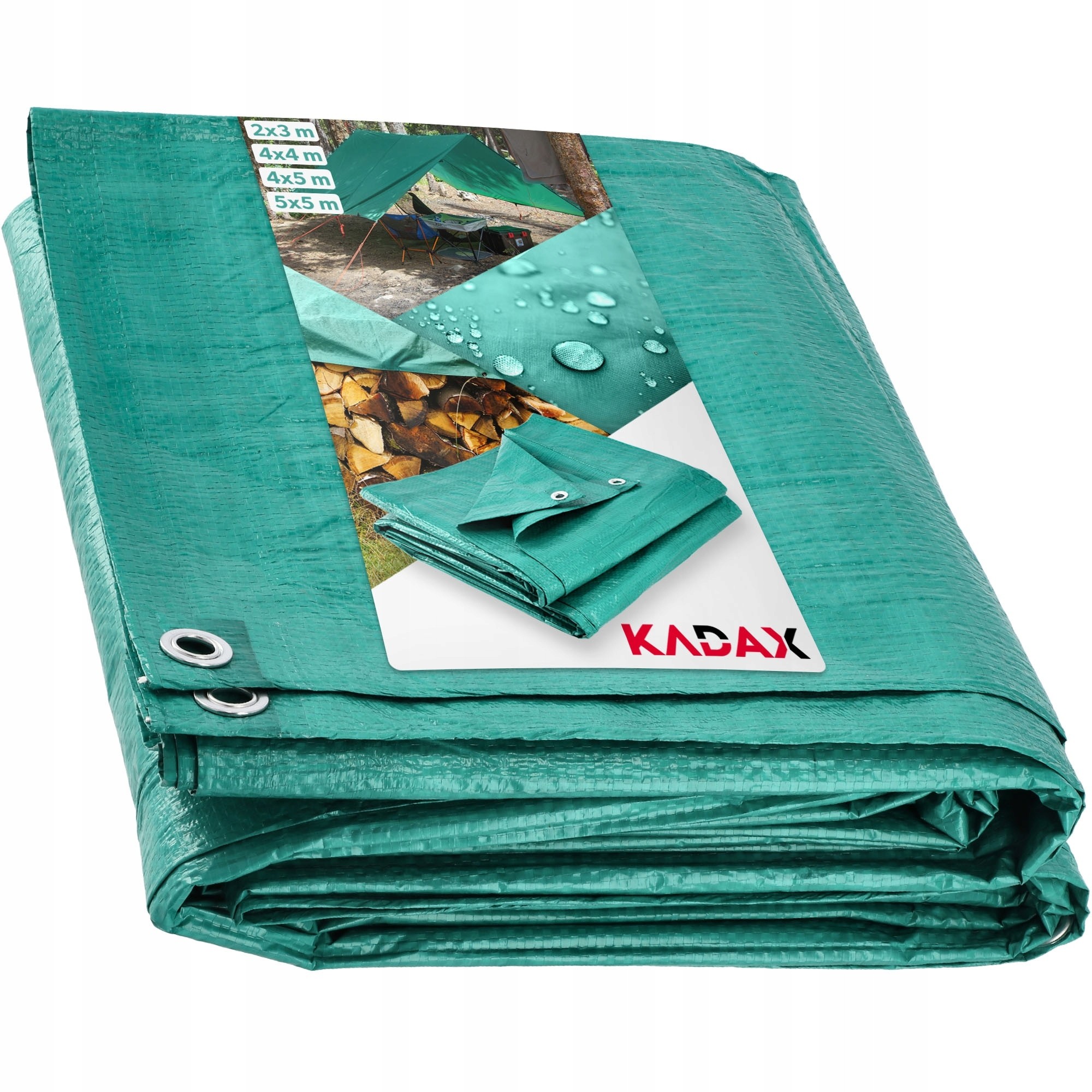 Ochranná PE plachta 5 × 5 m, zelená, 70 g/m²